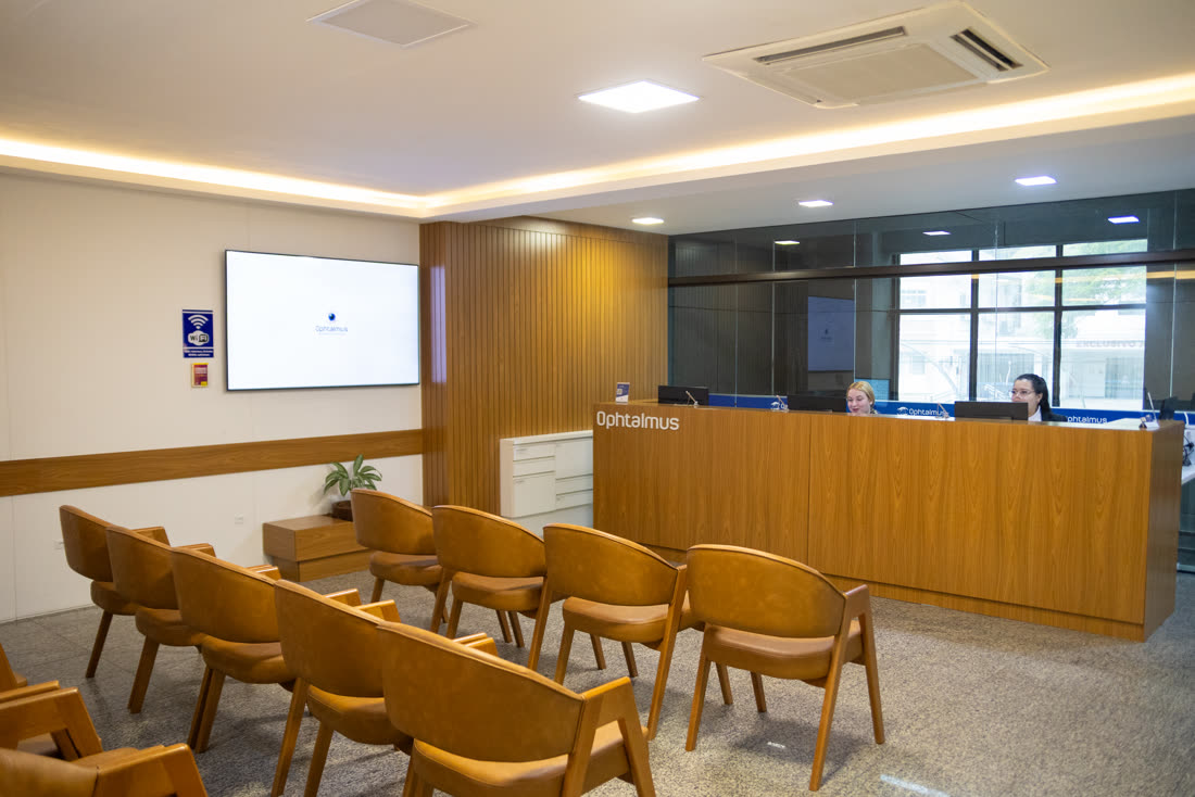 Sala de espera da Clínica Ophtalmus